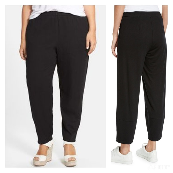 black linen ankle pants